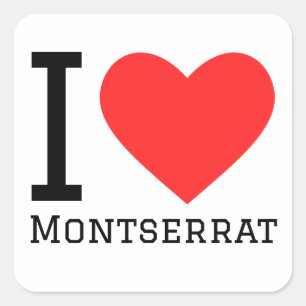 Ik hou van montserrat vierkante sticker