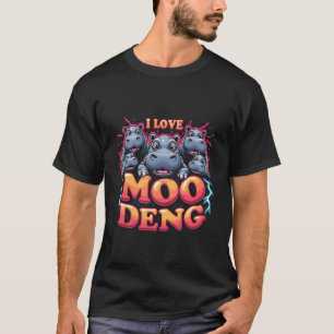 Ik hou van Moo Deng Baby Hippo liefhebbers T-shirt