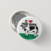 Ik hou van Moo York Ronde Button 3,2 Cm (Voorkant /achterkant)