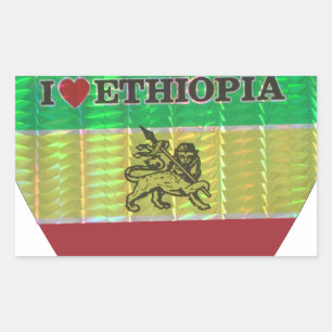 Ik hou van mooie Ethiopië Nationale vlag kleur kun Rechthoekige Sticker