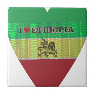 Ik hou van mooie Ethiopië Nationale vlag kleur kun Tegeltje