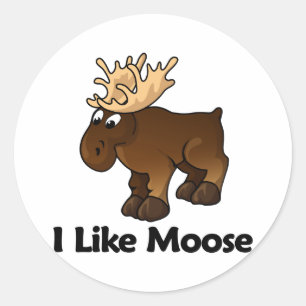 Ik hou van Moose Ronde Sticker
