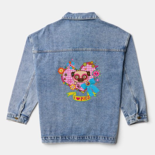 Ik hou van mopjes! jeans denim jacket (Achterkant)