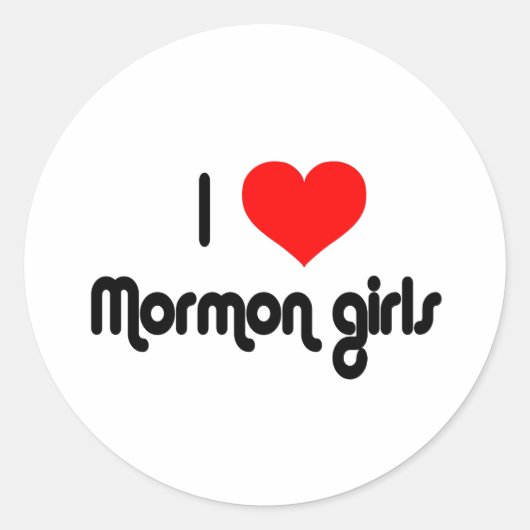 Ik hou van Mormon meisjes Ronde Sticker (Voorkant)