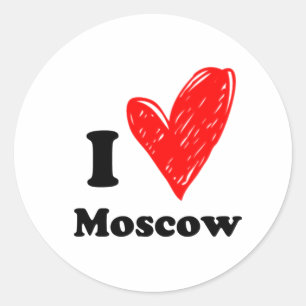 Ik hou van Moskou Ronde Sticker