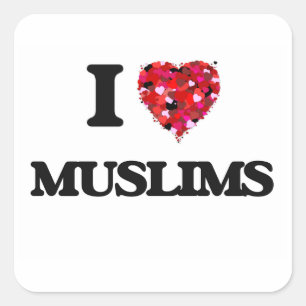Ik hou van moslims vierkante sticker
