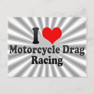 Ik hou van Motorcycle Drag Racing Briefkaart
