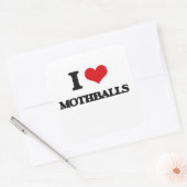 Ik hou van mottenballen vierkante sticker (Envelop)