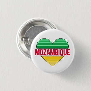 Ik hou van Mozambique, Mozambikaans hart Ronde Button 3,2 Cm