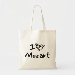 Ik hou van Mozart Klassieke Muziek Zwarte Tekst ha Tote Bag