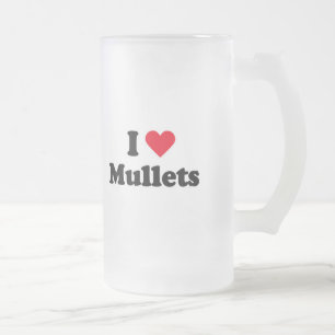 Ik hou van mullets matglas bierpul