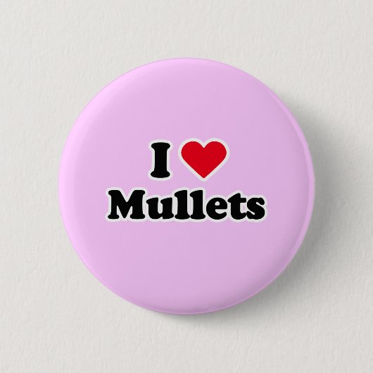 Ik hou van mullets ronde button 5,7 cm (Voorkant)