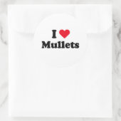 Ik hou van mullets ronde sticker (Tas)