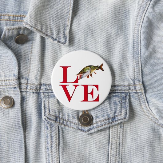 Ik hou van Muskie Ronde Button 7,6 Cm (In situ)