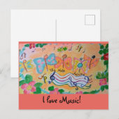 Ik hou van muziek! briefkaart (Voorkant / Achterkant)