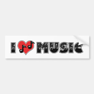 Ik hou van muziek bumpersticker