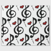 Ik hou van muziek cadeaupapier (Vlak)