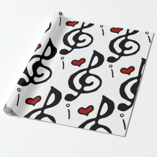 Ik hou van muziek cadeaupapier