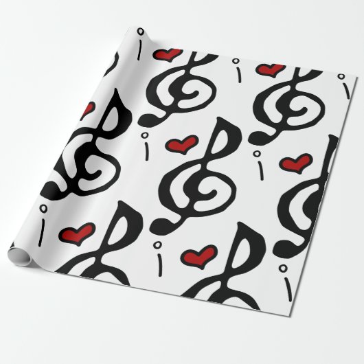 Ik hou van muziek cadeaupapier (Uitgerold)
