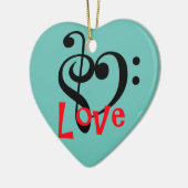 Ik hou van muziek keramisch ornament (Links)