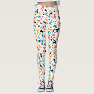 Ik hou van muziek kleurrijk patroon leggings