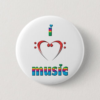 Ik hou van muziek ronde button 5,7 cm