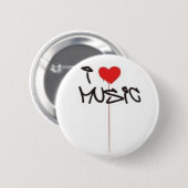 Ik hou van muziek ronde button 5,7 cm (Voorkant /achterkant)