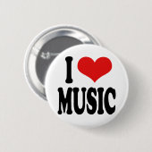 Ik hou van muziek ronde button 5,7 cm (Voorkant /achterkant)