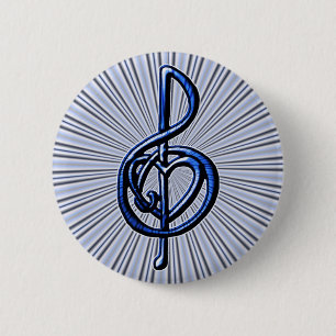 Ik hou van muziek ronde button 5,7 cm