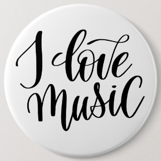 Ik hou van muziek ronde button 6,0 cm