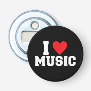 Ik hou van muziekliefhebber button flesopener