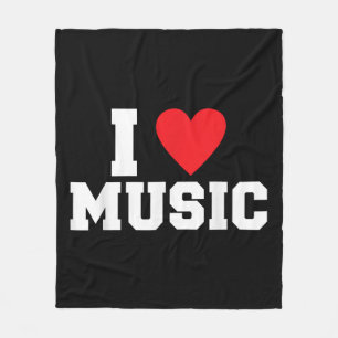 Ik hou van muziekliefhebber fleece deken