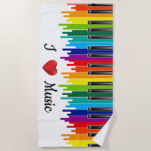 Ik hou van muzieknots strandlaken (Voorkant)