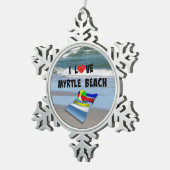 Ik hou van Myrtle Beach Tin Sneeuwvlok Ornament (Rechts)