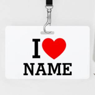 Ik hou van naam badge