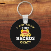 Ik hou van Nachos Funny Quote Sleutelhanger (Voorkant)