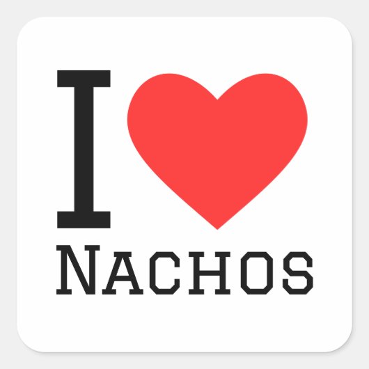 Ik hou van nachos vierkante sticker (Voorkant)