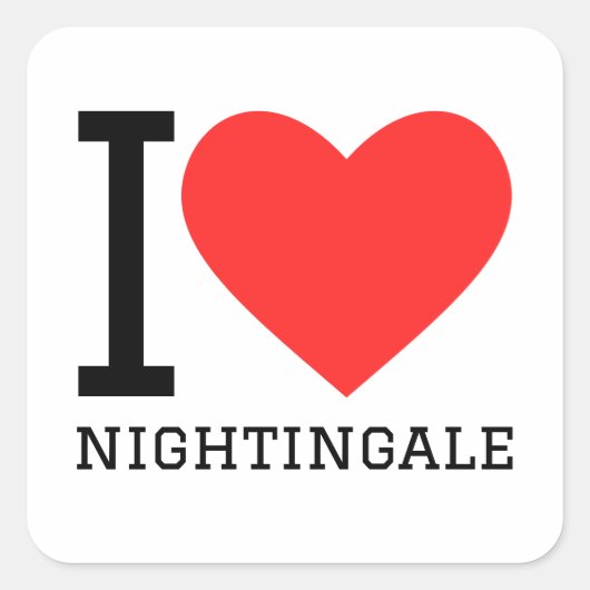 Ik hou van nachtegaal vierkante sticker (Voorkant)