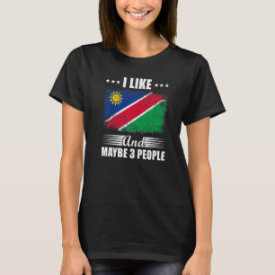 Ik hou van Namibië en misschien drie mensen vliege T-shirt
