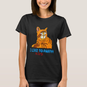 Ik hou van Naps Sleep Fun Slumber Party Kitty Cat  T-shirt