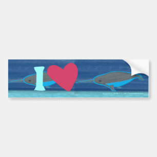 Ik hou van Narwals Bumpersticker