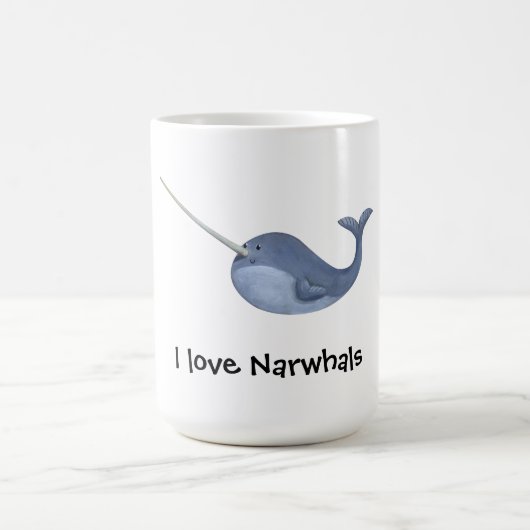 Ik hou van Narwhals - aangepaste tekst - Koffiemok (Center)