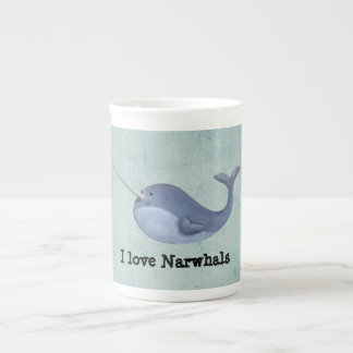 Ik hou van Narwhals Porselein Kop