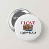 Ik hou van Narwhals Ronde Button 5,7 Cm (Voorkant /achterkant)