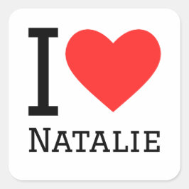Ik hou van natalie vierkante sticker
