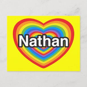 Ik hou van Nathan. Ik hou van je Nathan. Hart Briefkaart