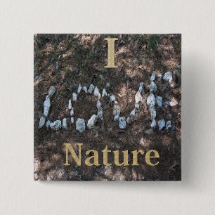 Ik hou van Nature Apparel en Cadeaus Vierkante Button 5,1 Cm