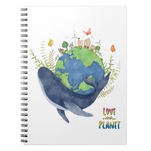 Ik hou van natuur-walvis notitieboek (Voorkant)