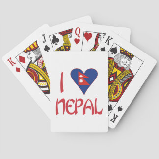 Ik hou van (Nepalese Hart Vlag) Nepal Pokerkaarten