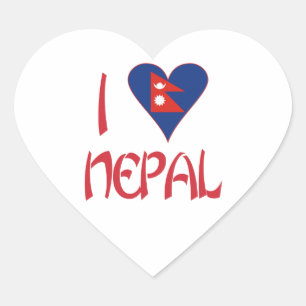 Ik hou van (Nepalese Hartvlag) Nepal Hart Sticker